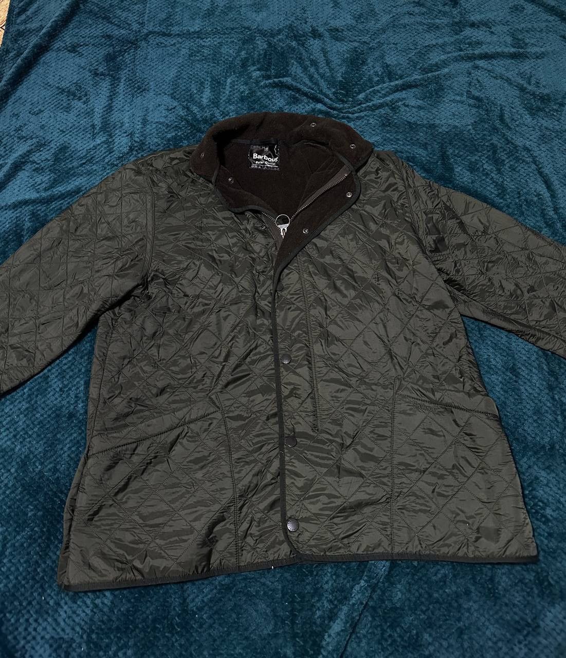 2000'S Barbour Polar Quilts quilted jacket, men's size M Nylon Khaki type Vintage Second Hand
