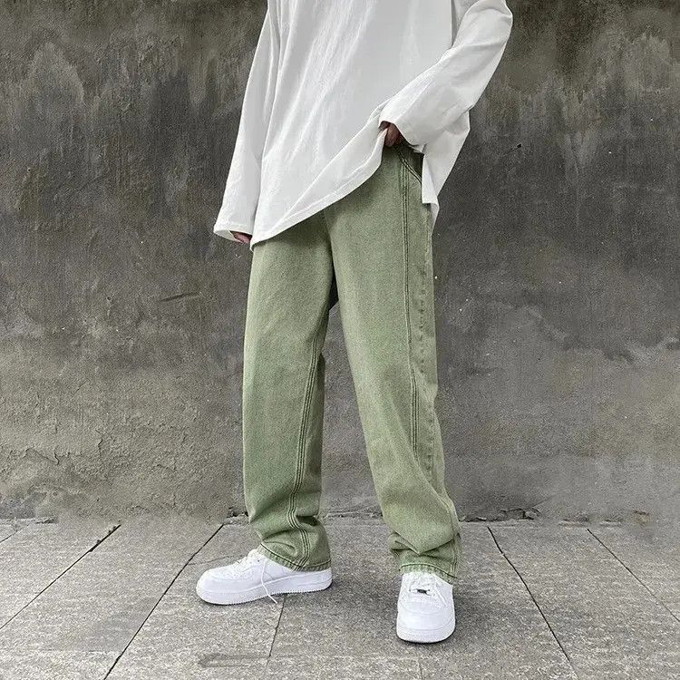 Japanese Brand Streetwear Jeans Pants Green Loose Straight Size US 32 / EU 48 - 3 Thumbnail