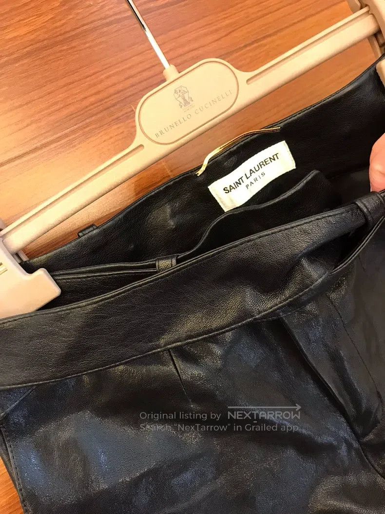 Saint Laurent Paris Saint Laurent Paris Ladies Leather Pants Size 37" - 2 Thumbnail