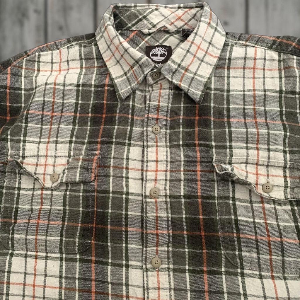 Timberland TIMBERLAND Shirt Mens XL Green Plaid Flannel 100% Cotton Button-Up Pockets Logo Casual Size US XL / EU 56 / 4 - 1 Thumbnail