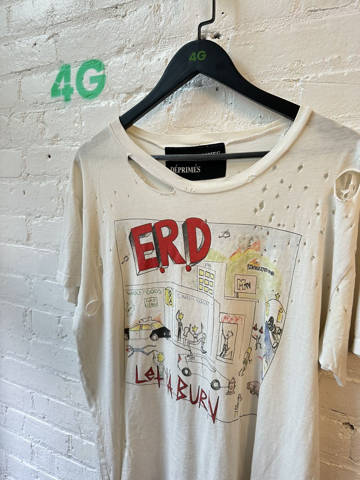Enfants Riches Deprimes ERD BURN LA BURN THRASHED GRAPHIC T SZ L Size US L / EU 52-54 / 3 - 2 Thumbnail