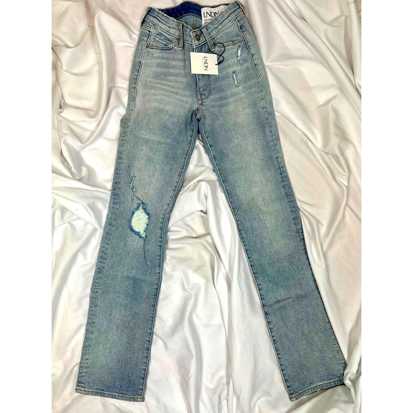 Other LNDN Landon Denim High Rise Distressed Jeans 25" Waist Size 26" / US 2 / IT 38 - 8 Thumbnail
