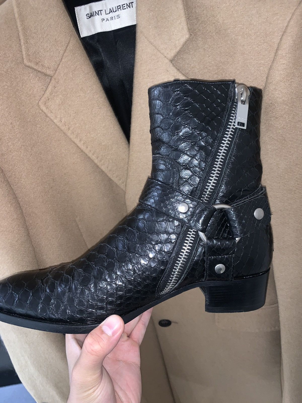 Saint Laurent Paris Saint Laurent 2013FW Python Wyatt Harness Size US 7.5 / EU 40-41 - 2 Thumbnail