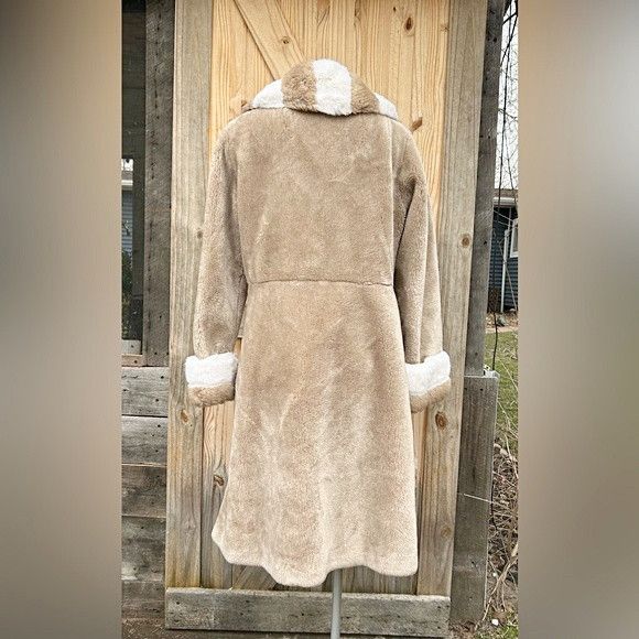 Sears Vintage Sears Fashions Brown White Stripe Faux Fur Coat Size L / US 10 / IT 46 - 5 Thumbnail
