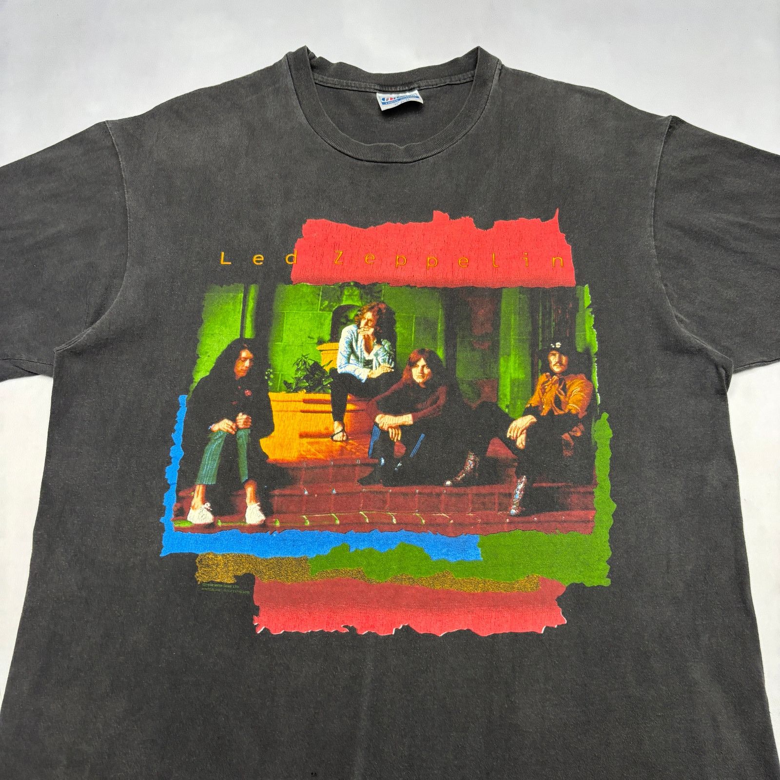 Hanes × Vintage Vintage 1990 Led Zeppelin Distressed Band T Shirt Men's XL Size US XL / EU 56 / 4 - 2 Thumbnail
