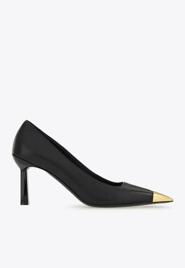 o1s1rm0724 Amber Leather Pumps in Black