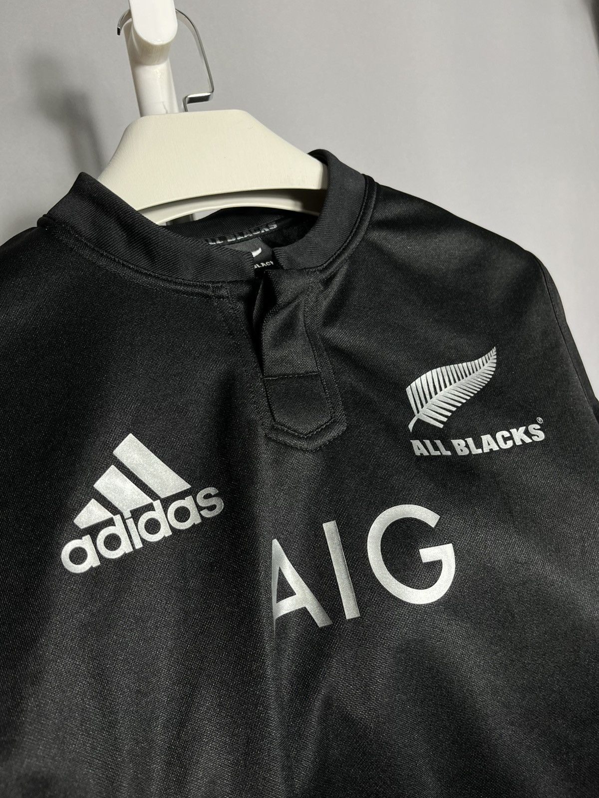 Adidas ALL BLACKS RUGBY New Zealand home LONG SLEEVE shirt 2015 Size US S / EU 44-46 / 1 - 3 Thumbnail