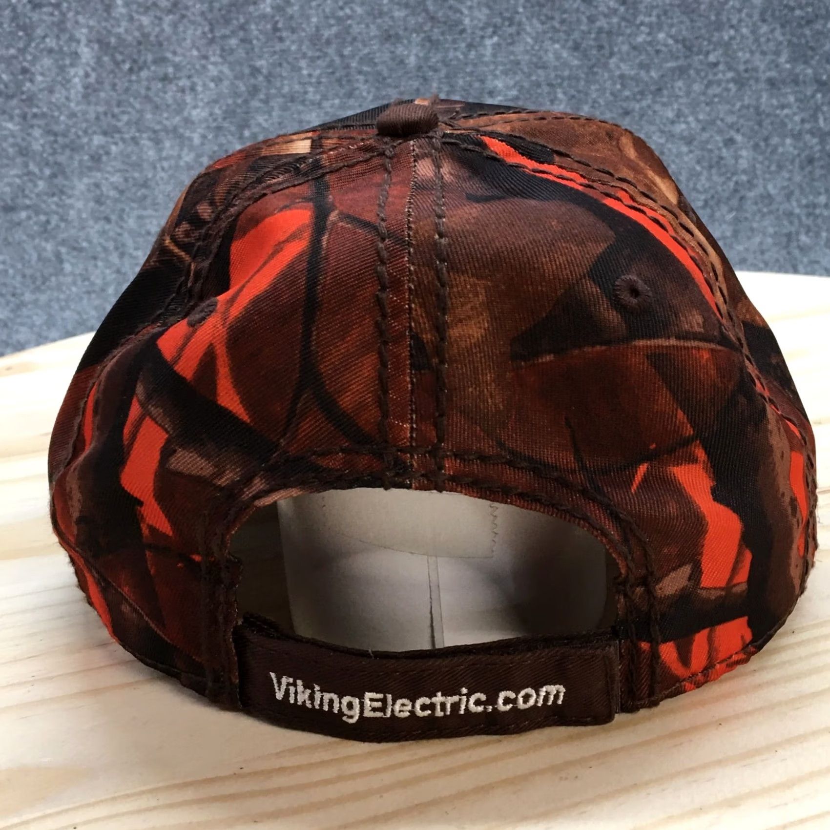 Vintage Viking Electric Supply 64 Baseball Cap Hat Mens Brown Orange Camo OS Curved Brim Size ONE SIZE - 6 Thumbnail