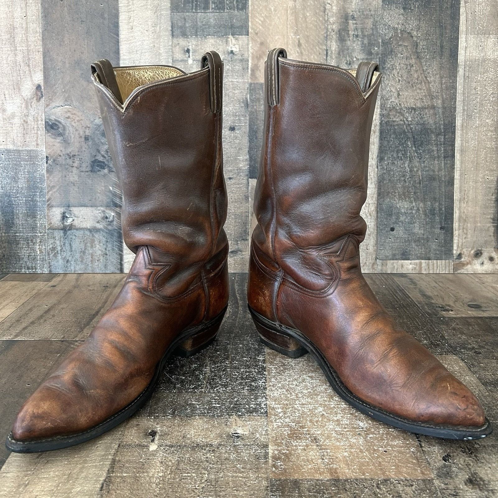 Tony Lama Vintage Gold Label Oil Proof Cowboy Boots 12 D