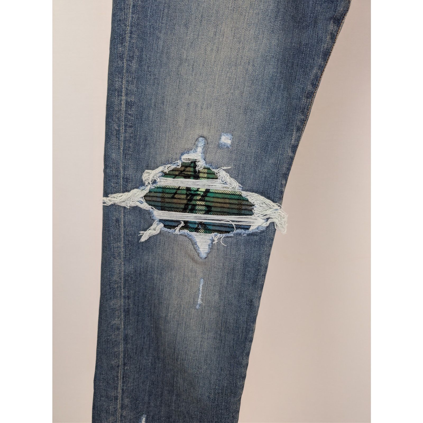 Amiri o1rshd1 MX1 Plaid Jean in Crafted Indigo Blue Size US 38 / EU 54 - 6 Thumbnail