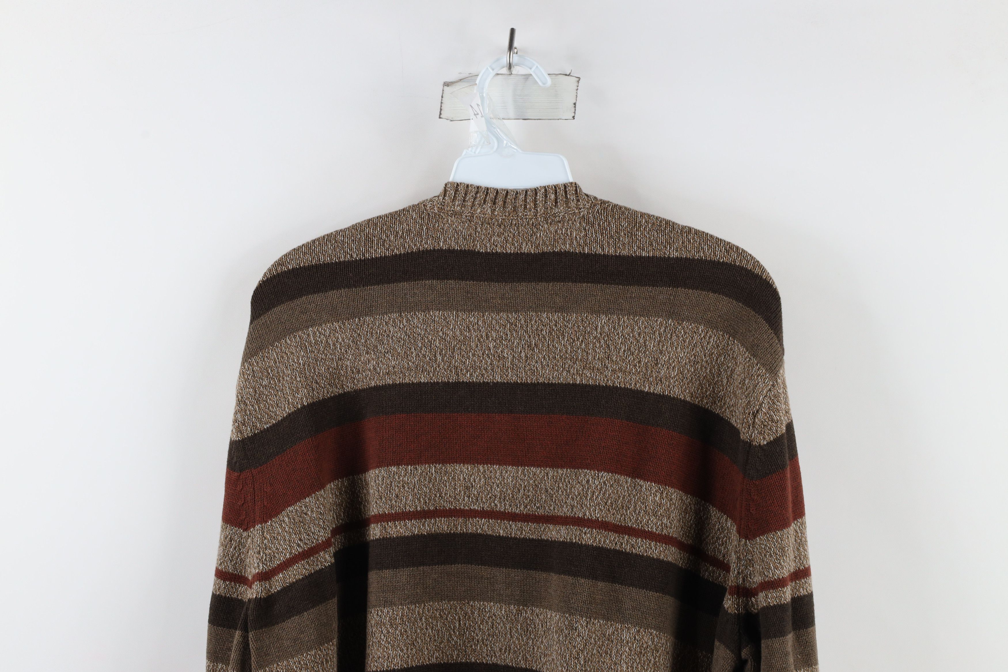 Eddie Bauer × Vintage Vintage 90s Eddie Bauer Block Cotton Knit Crewneck Sweater Size US L / EU 52-54 / 3 - 6 Thumbnail