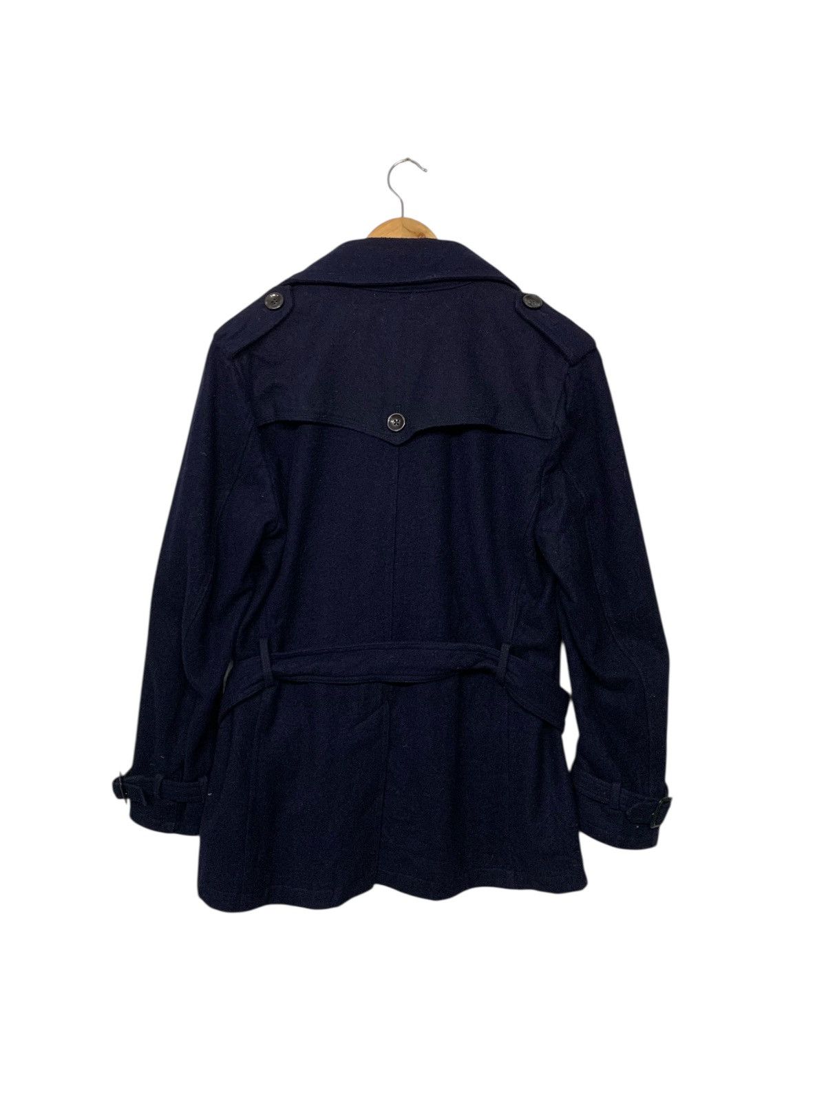 Designer × Japanese Brand × semanticdesign Rare‼️Semantic Design Wool Long Jacket Button Ups Navy Blue Size M / US 6-8 / IT 42-44 - 4 Thumbnail