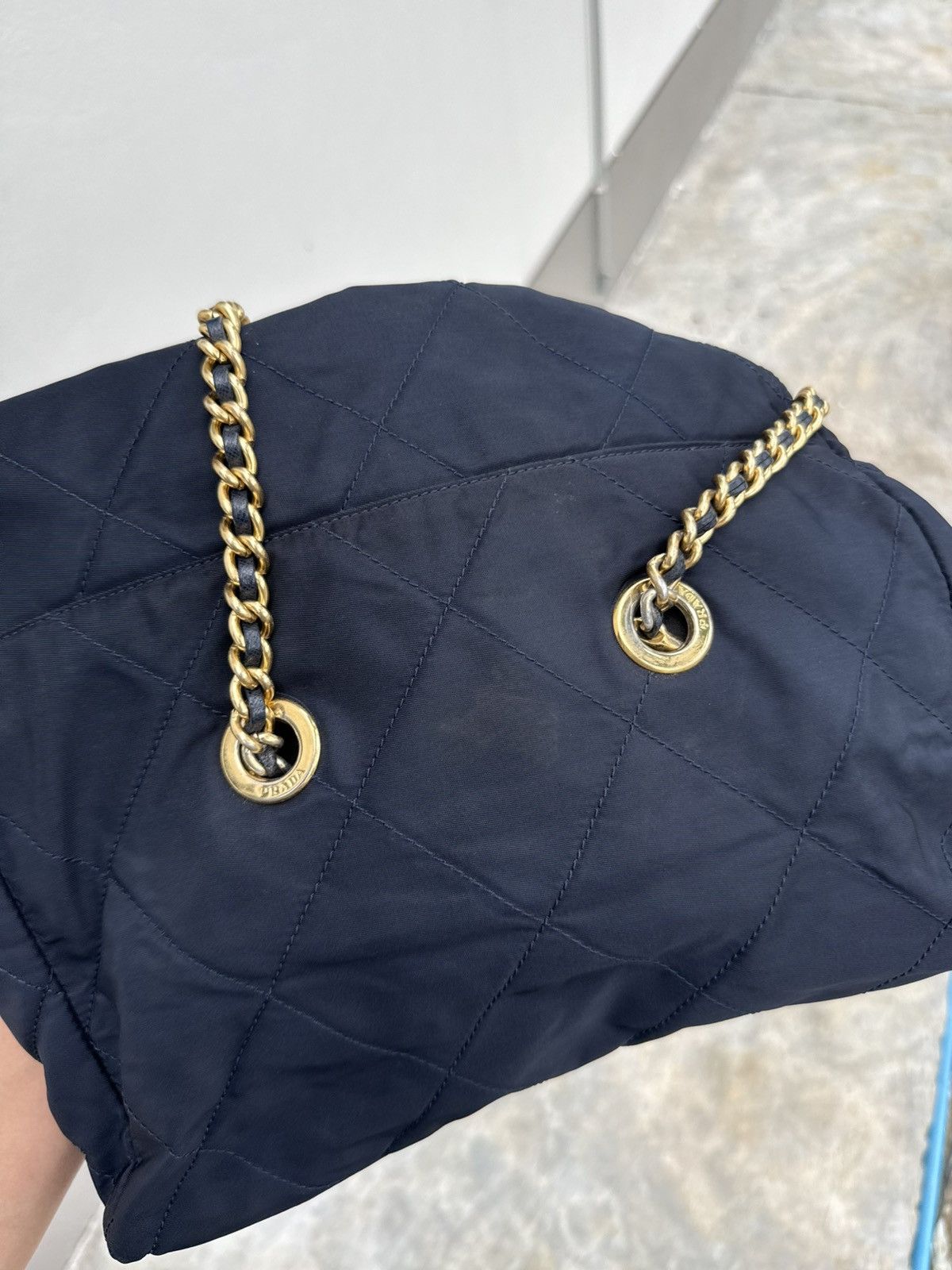Prada Vintage Prada Logo Plaque Nylon Chain Bag Size ONE SIZE - 14 Thumbnail