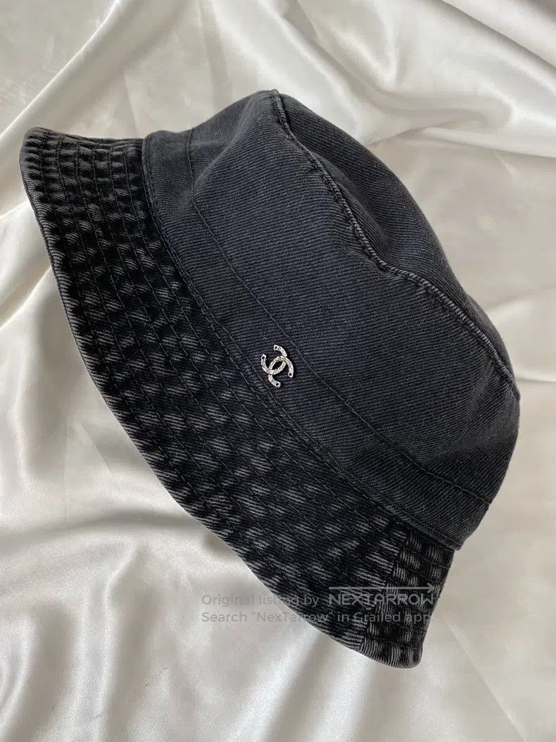 Chanel Chanel SizeL Black denim denim fisherman's hat Size ONE SIZE - 3 Thumbnail