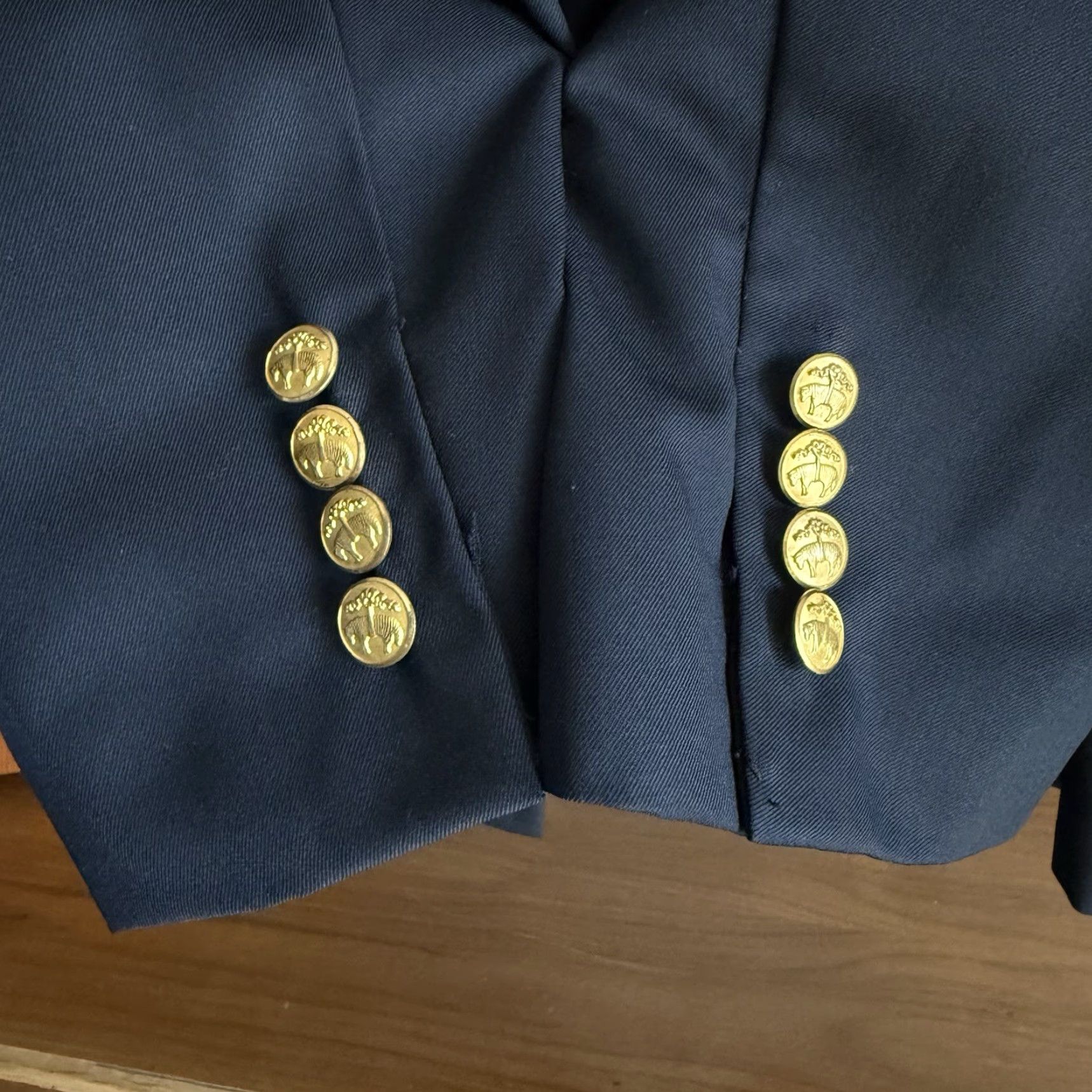 Brooks Brothers BROOKS BROTHERS "346" Mens Wool Blazer 46L Navy Gold Buttons Sport Coat Classic Jacket Blazer Men Size 46R - 5 Thumbnail