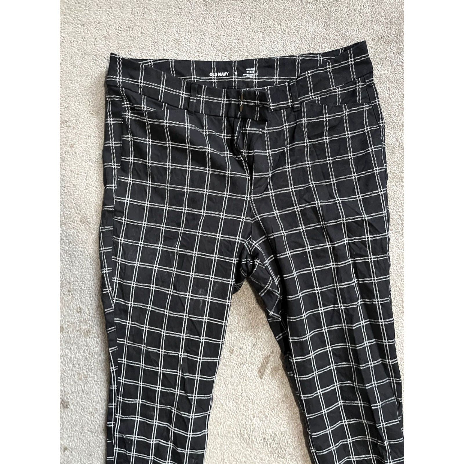 Old Navy Old Navy Skinny Pants Women's Size 12 Black Plaid High Rise Pockets Slim Crop Ankle Size 34" / US 12 / IT 48 - 2 Thumbnail