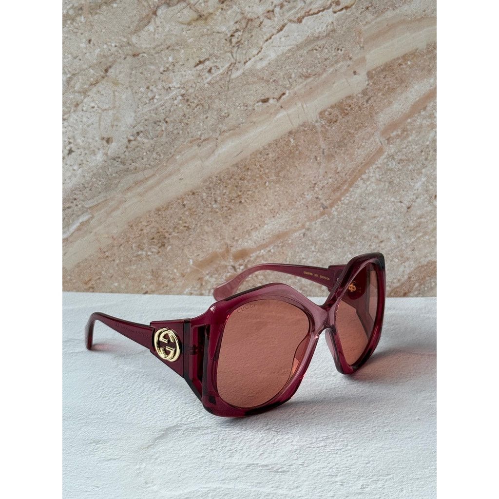 Gucci NEW Gucci GG0875S Pink Oversized Sunglasses Size ONE SIZE - 4 Thumbnail