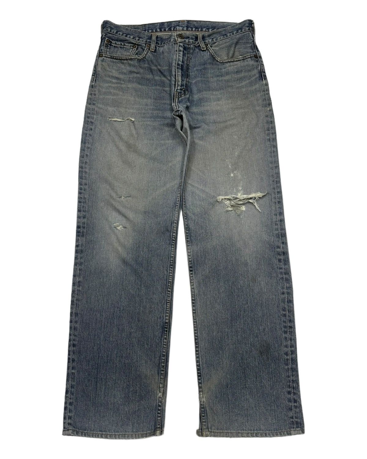 Levi's VINTAGE LEVIS 502 BLUE WASH BAGGY DISTRESS DENIM JEANS Size US 36 / EU 52 - 1 Thumbnail