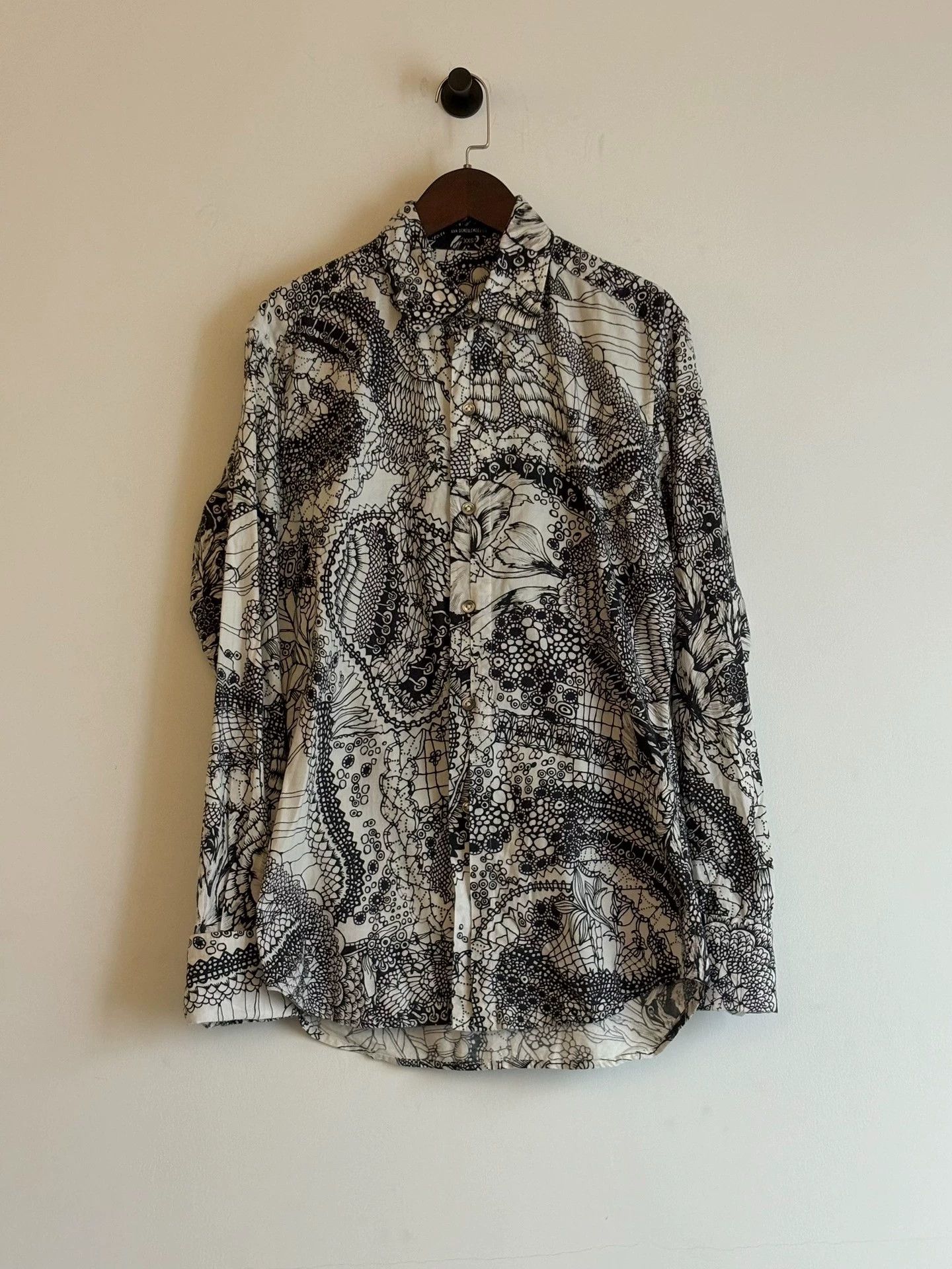 Ann Demeulemeester Ann Demeulemeester F/W06 Sketch Print Shirt Size US XXS / EU 40 - 1 Thumbnail