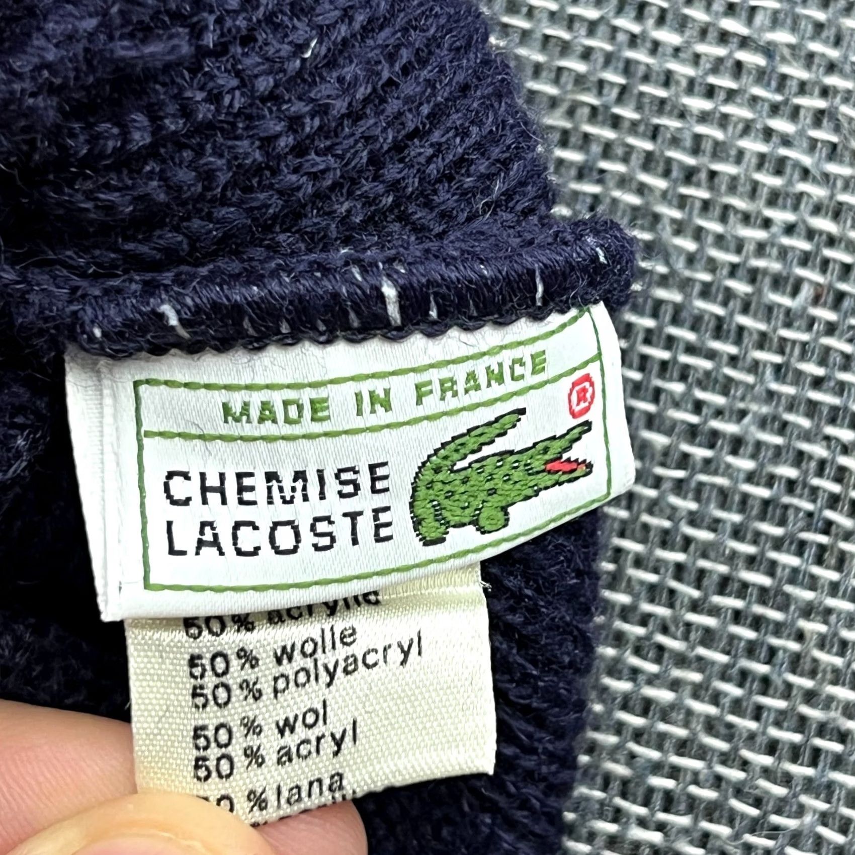 Lacoste VINTAGE Lacoste Navy Beanie Hat One Size Wool Blend Ribbon Cuffed Knit Unisex Adults Beanie Mens Womens Boys Girls Size ONE SIZE - 4 Thumbnail