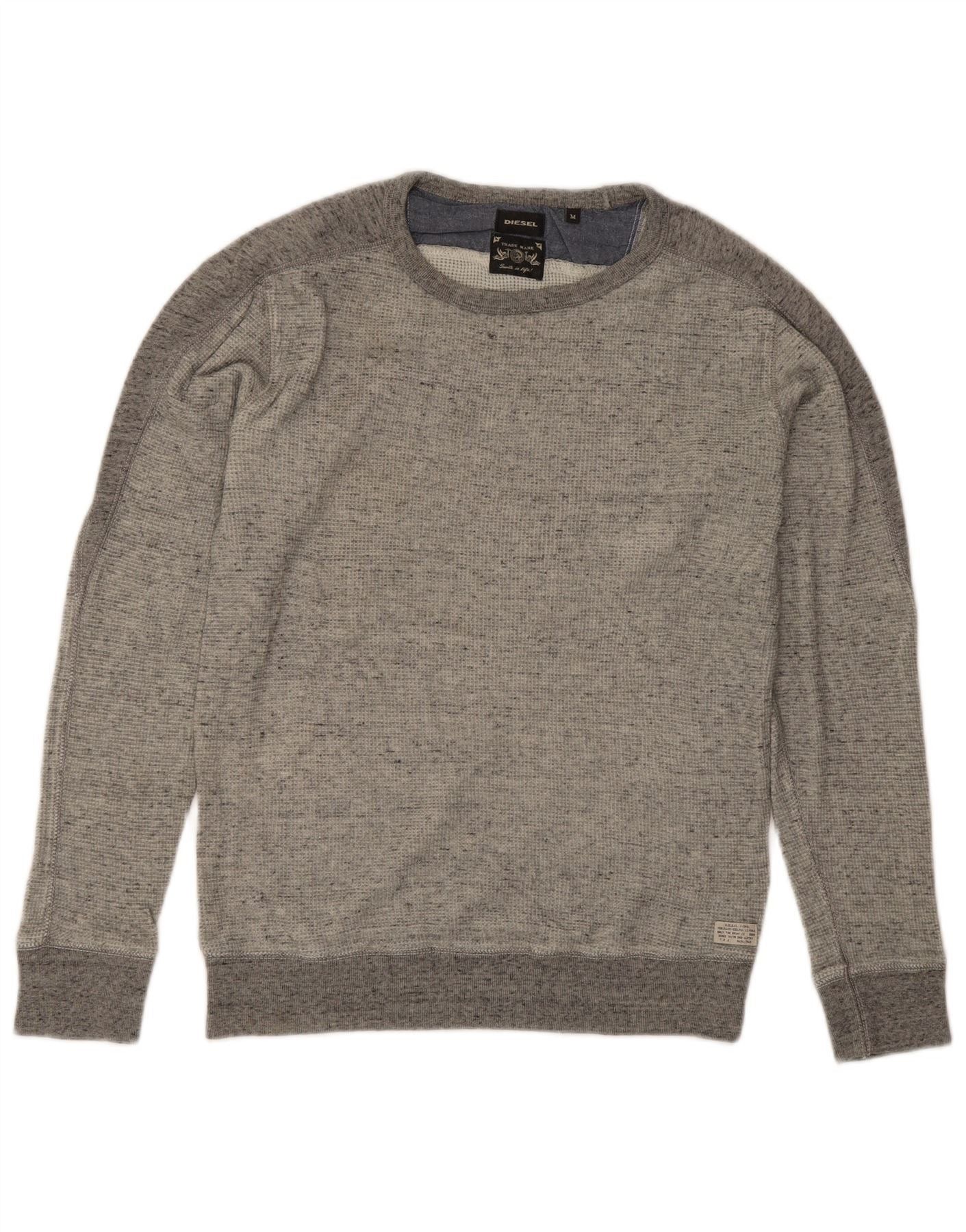 Diesel Mens Sweatshirt Jumper Medium Grey Colourblock Cotton Size US L / EU 52-54 / 3 - 1 Thumbnail