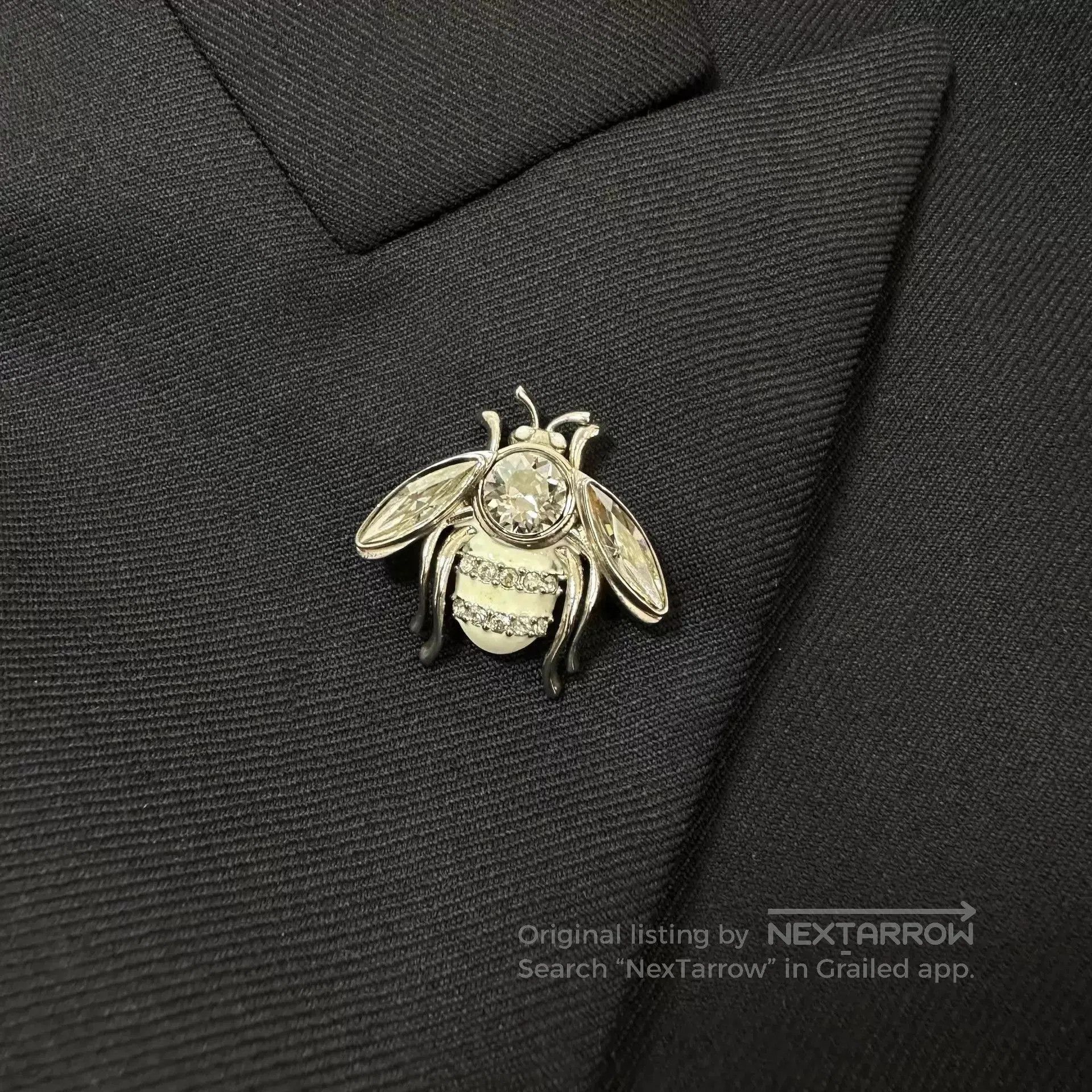 Dior Black Single-Breasted Blazer with Bee Brooch. Size US M / EU 48-50 / 2 - 2 Thumbnail