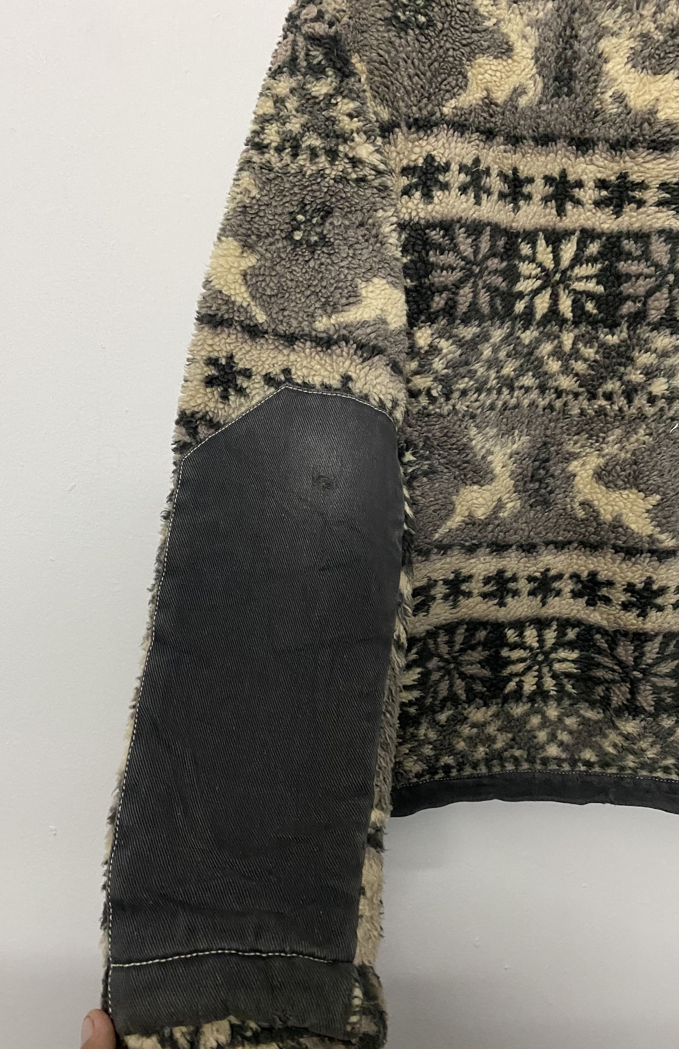 Manastash Vtg Manastash Deep Pile Sherpa Fleece Nordic Reindeer Jacket Size US M / EU 48-50 / 2 - 8 Thumbnail