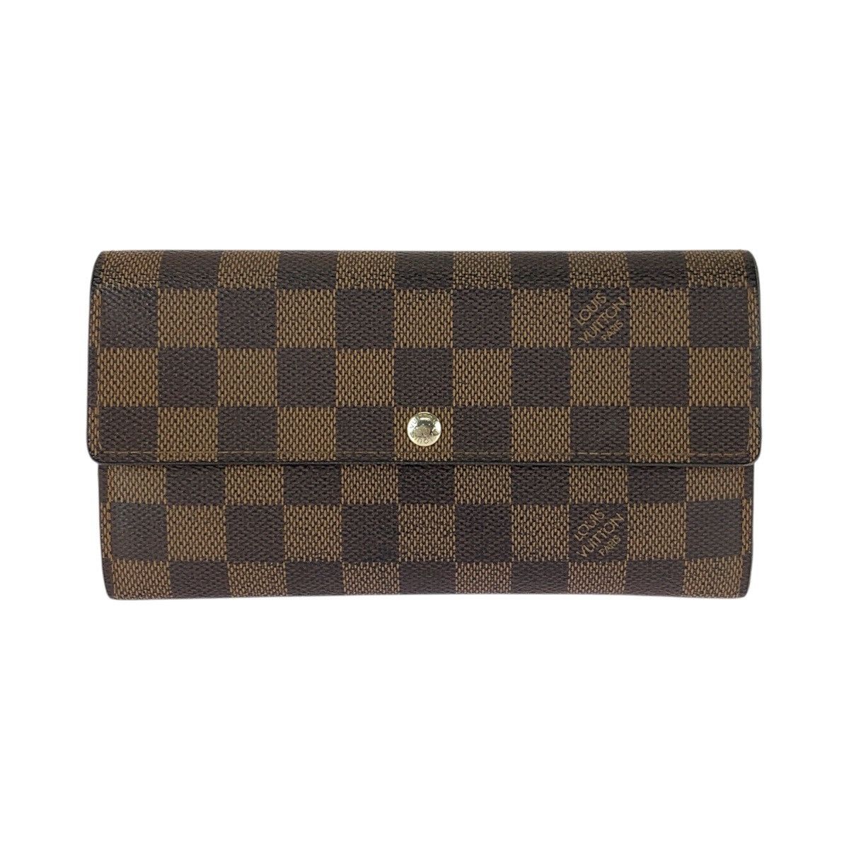 Louis Vuitton Louis Vuitton Louis Vuitton Portefeuille Sarah Damier Ebene Long Wallet Textile Long Wallet N61734 DUTY FREE for USA Size ONE SIZE - 1 Thumbnail