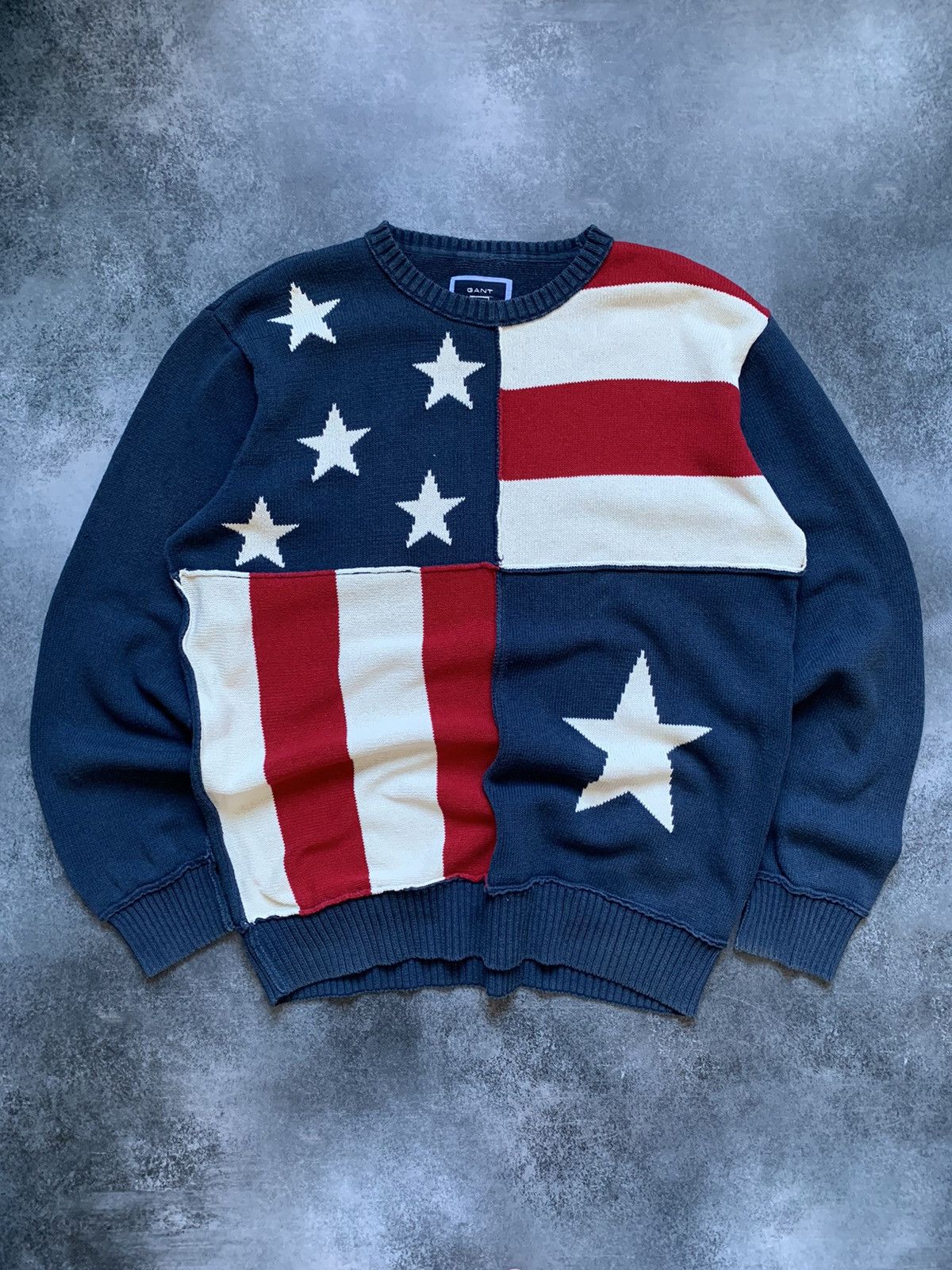 Gant × Vintage Vintage Gant USA Flag Sweater PRL Style Y2k Size US XL / EU 56 / 4 - 1 Thumbnail