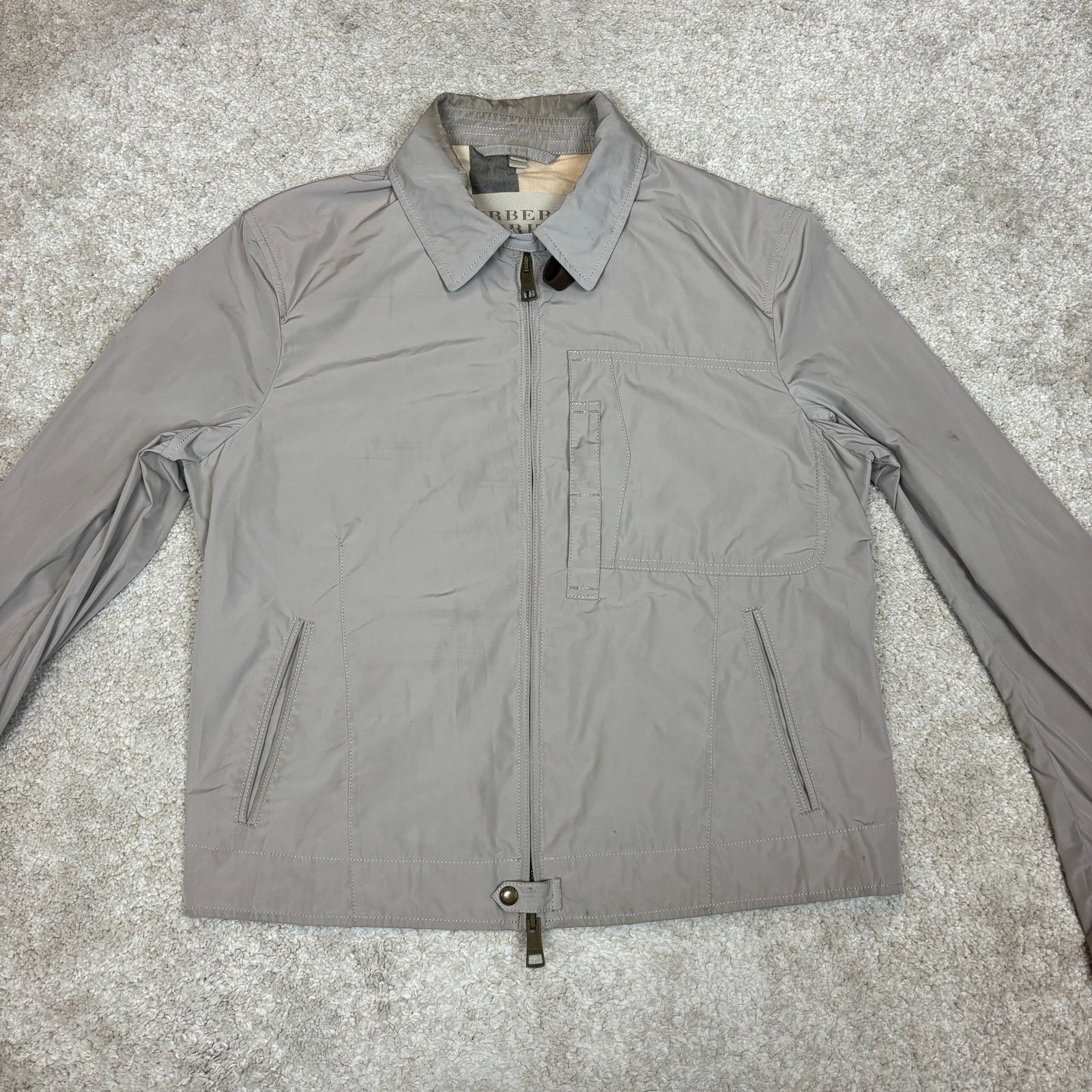 Burberry Burberry Brit Nova Check Bomber Jacket Men's Large Khaki Size US L / EU 52-54 / 3 - 2 Thumbnail