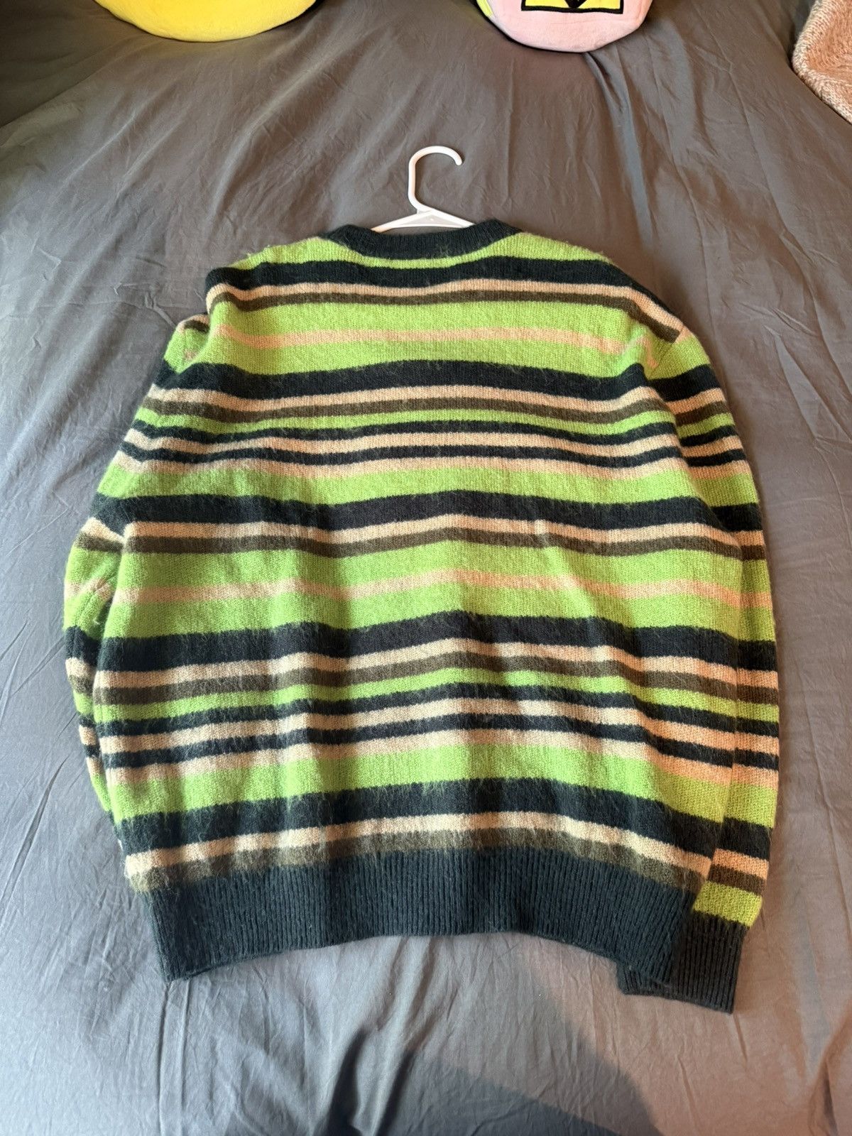 Metalwood Studio Metalwood Studio Striped Mohair Knit Sweater Dark Green Size US L / EU 52-54 / 3 - 6 Thumbnail