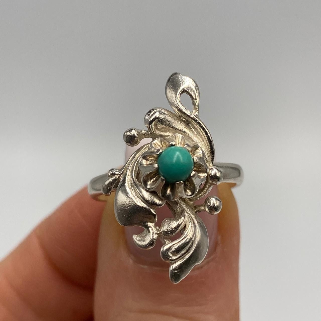 Sterling Silver Vintage Soviet 925 Sterling Silver Ring Size 7.5 US Size ONE SIZE - 1 Thumbnail