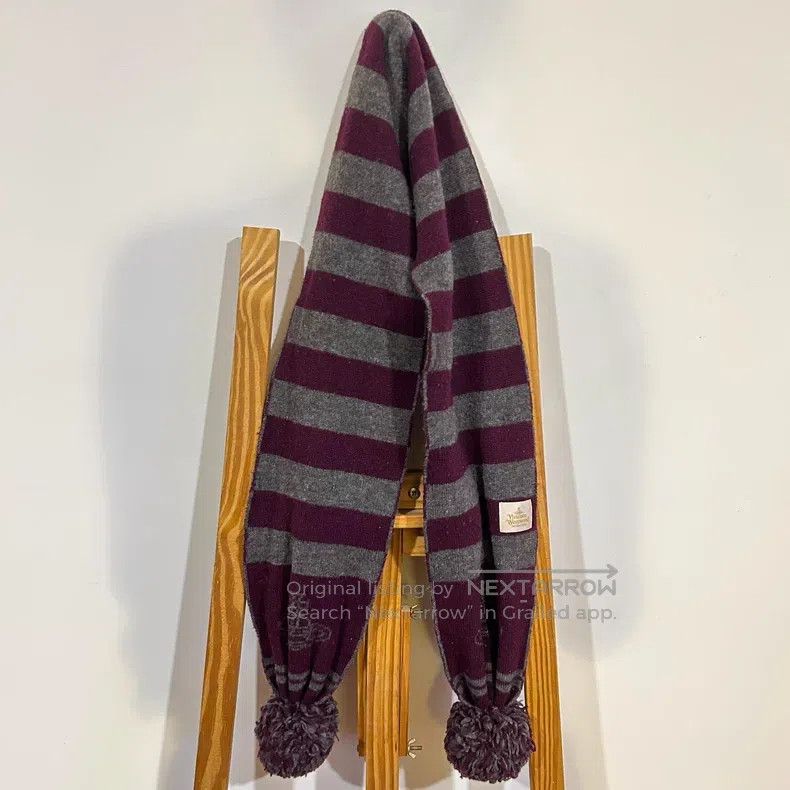 Vivienne Westwood Vivienne Westwood Saturn knitted beanie, striped pom-pom s Size ONE SIZE - 6 Thumbnail