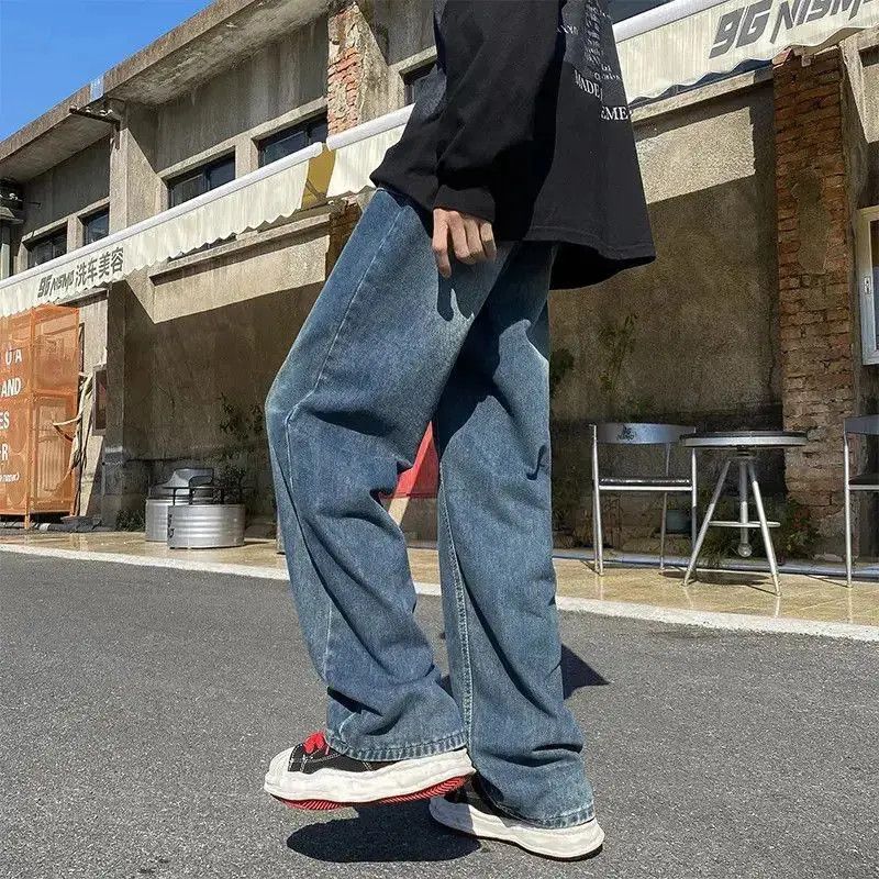 Japanese Brand Loose straight drape wide leg jeans Size US 30 / EU 46 - 6 Thumbnail