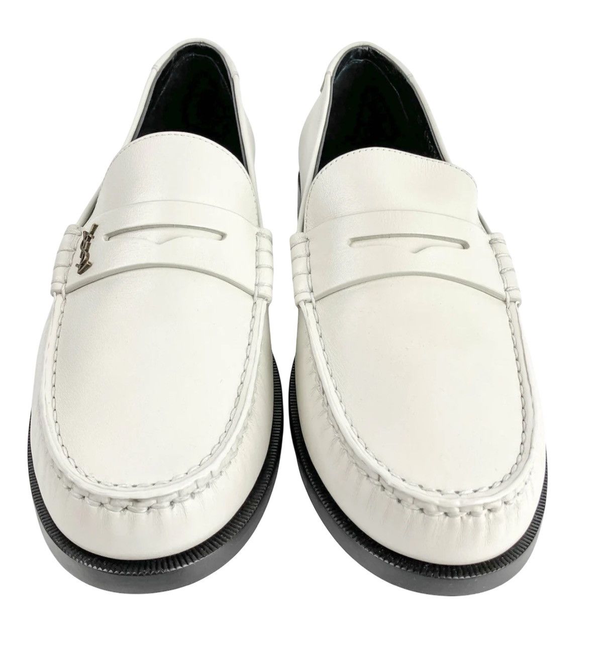 Yves Saint Laurent Saint Laurent Le Loafer Monogram Penny Slippers in Pearl Size US 11.5 / EU 44-45 - 1 Thumbnail