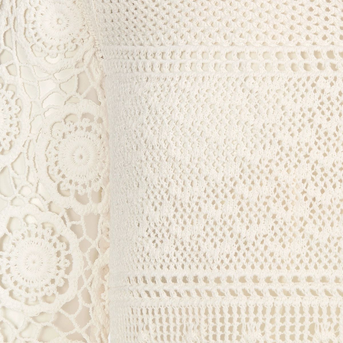 Dior o1bcso1str0225 Crochet-Effect Sweater in Ecru Size XS / US 0-2 / IT 36-38 - 3 Thumbnail