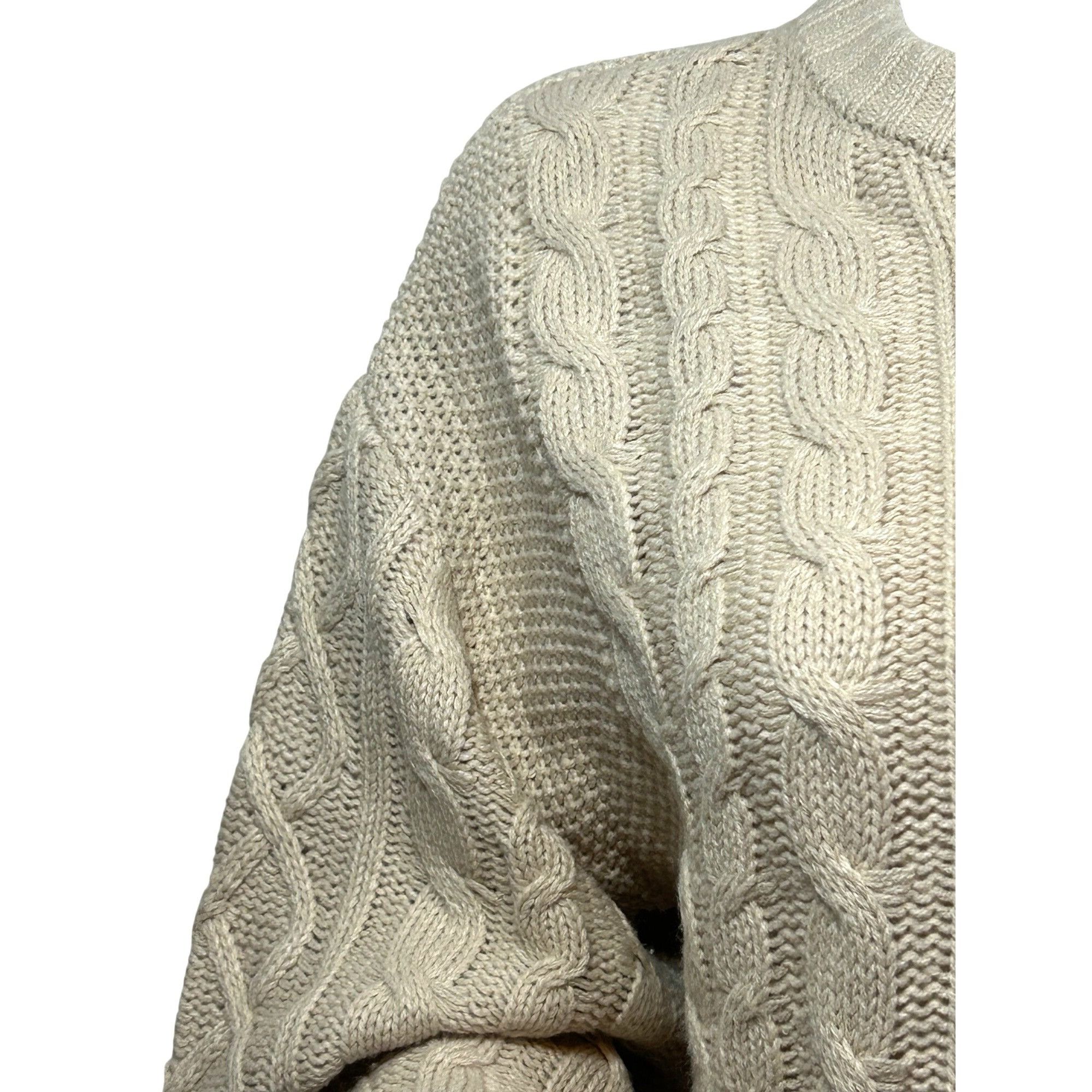 H&M H&M Divided Women’s Tan Sweater M Chunky Cable Knit Cropped Size M / US 6-8 / IT 42-44 - 10 Thumbnail