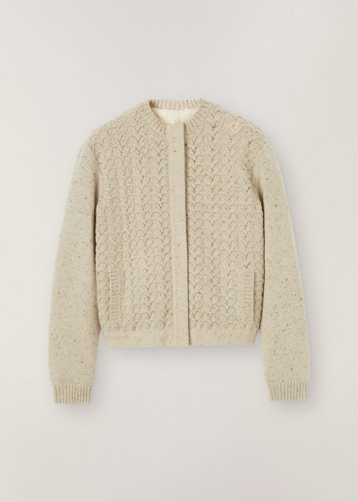 image of Loro Piana O1Loc1C0224 Roundneck Zip Sweater In White, Women's (Size Large)