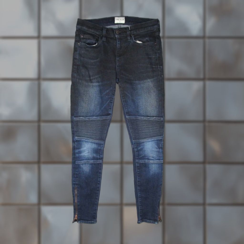 SIMON MILLER Jeans Womens 26 Blue Evant W002 Motorcycle Zip Ankle Denim 26x27 Denim Blue Motorcycle Evant Zip Ankle Skinny Jeans Women 26