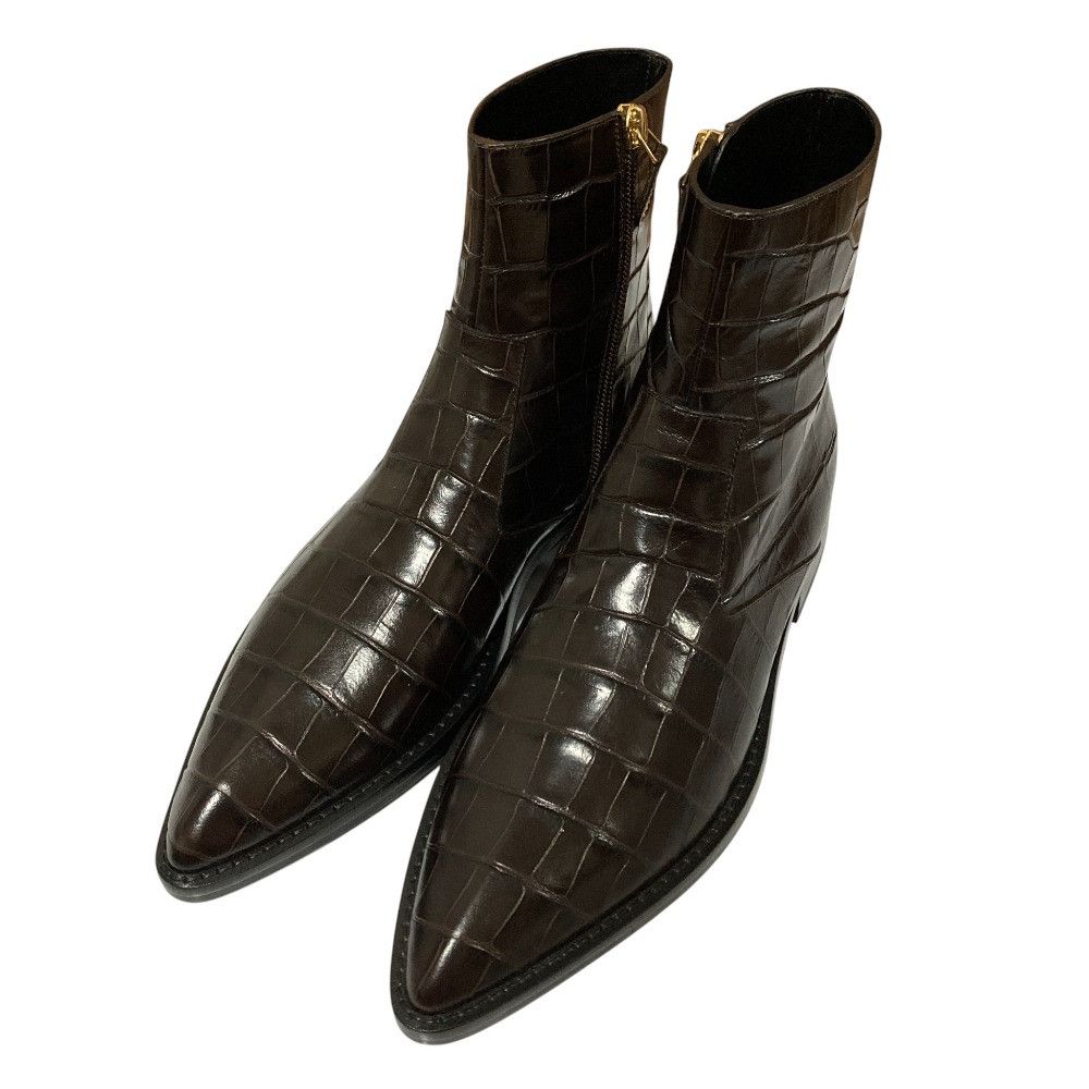 Other Other Victoria Beckham Crocodile Embossed Leather Short Boots Leather Shoes DUTY FREE for USA Size ONE SIZE - 1 Thumbnail