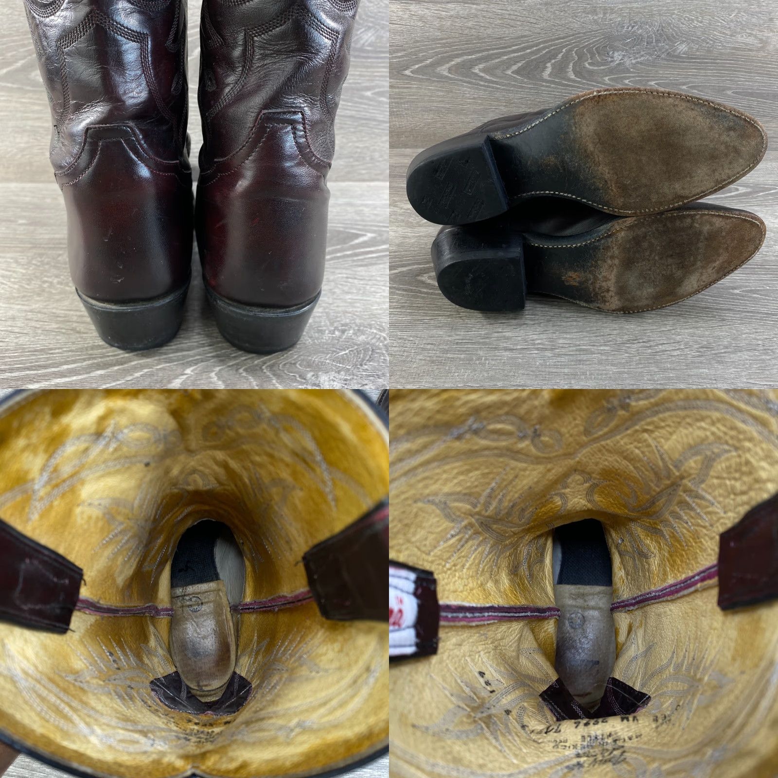 Tony Lama VINTAGE Tony Lama Boots Men's 8.5 EE Dark Cherry Burgundy Leather Cowboy Western Boots VTG 2996 Size US 9 / EU 42 - 8 Thumbnail