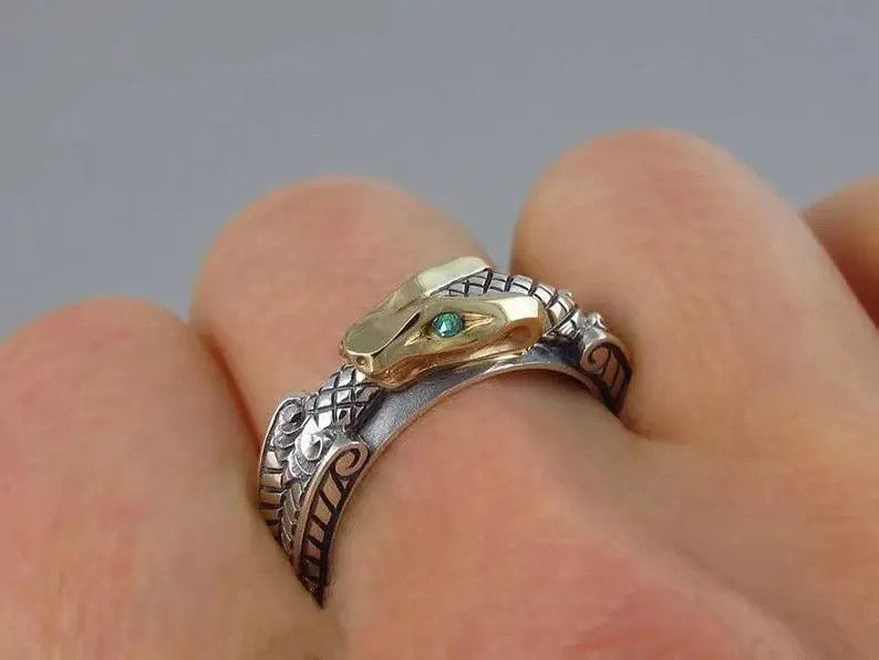 Jewelry Gothic Snake Punk Ring Size ONE SIZE - 2 Thumbnail