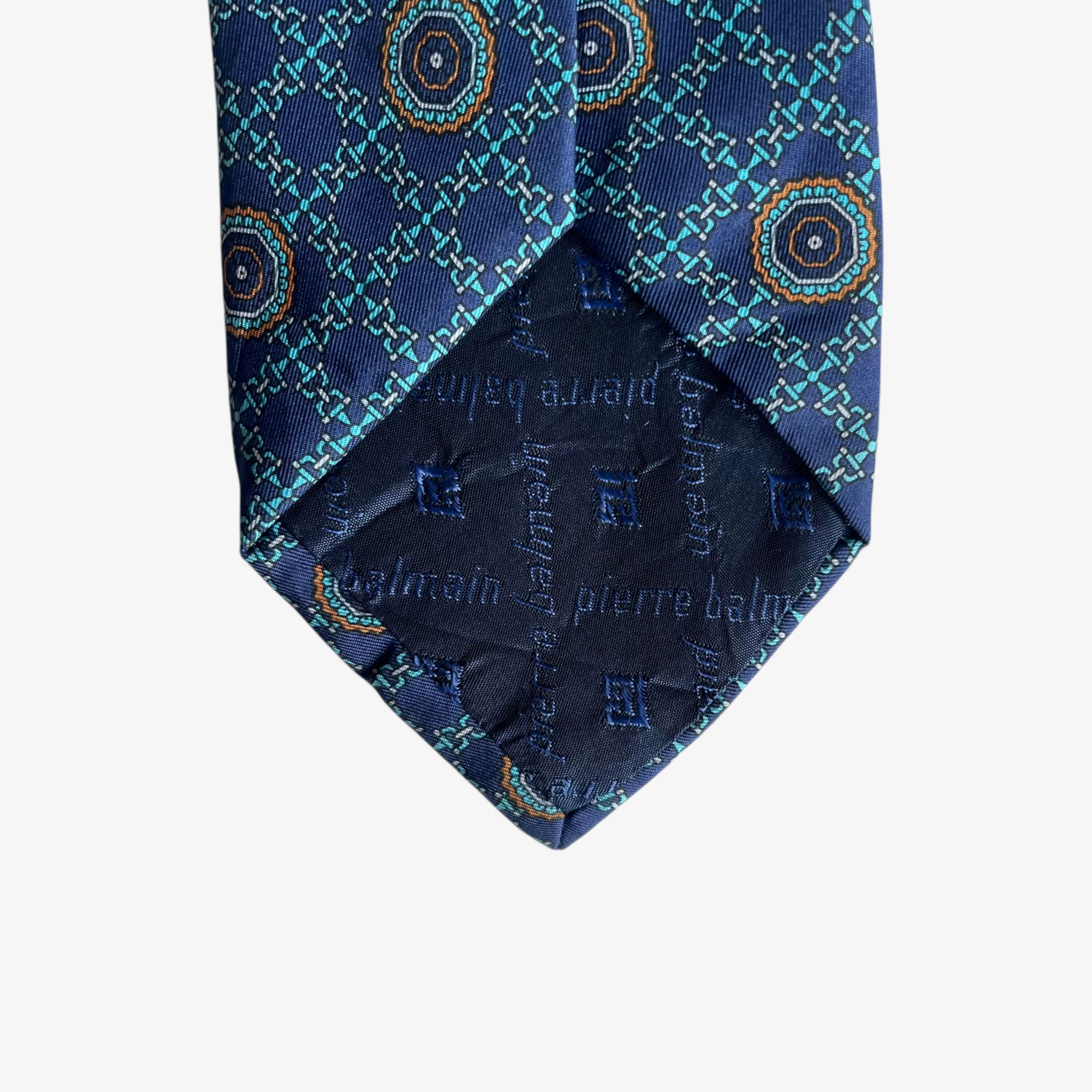 Pierre Balmain Vintage 80s Balmain Abstract Geometric Horsebit Silk Tie Size ONE SIZE - 4 Thumbnail