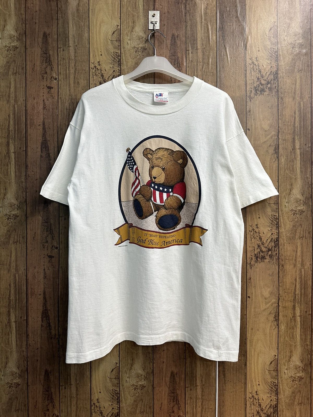 Vintage Vintage Bear America Best Flag Single Stitch Tshirt A475 Size US L / EU 52-54 / 3 - 1 Thumbnail