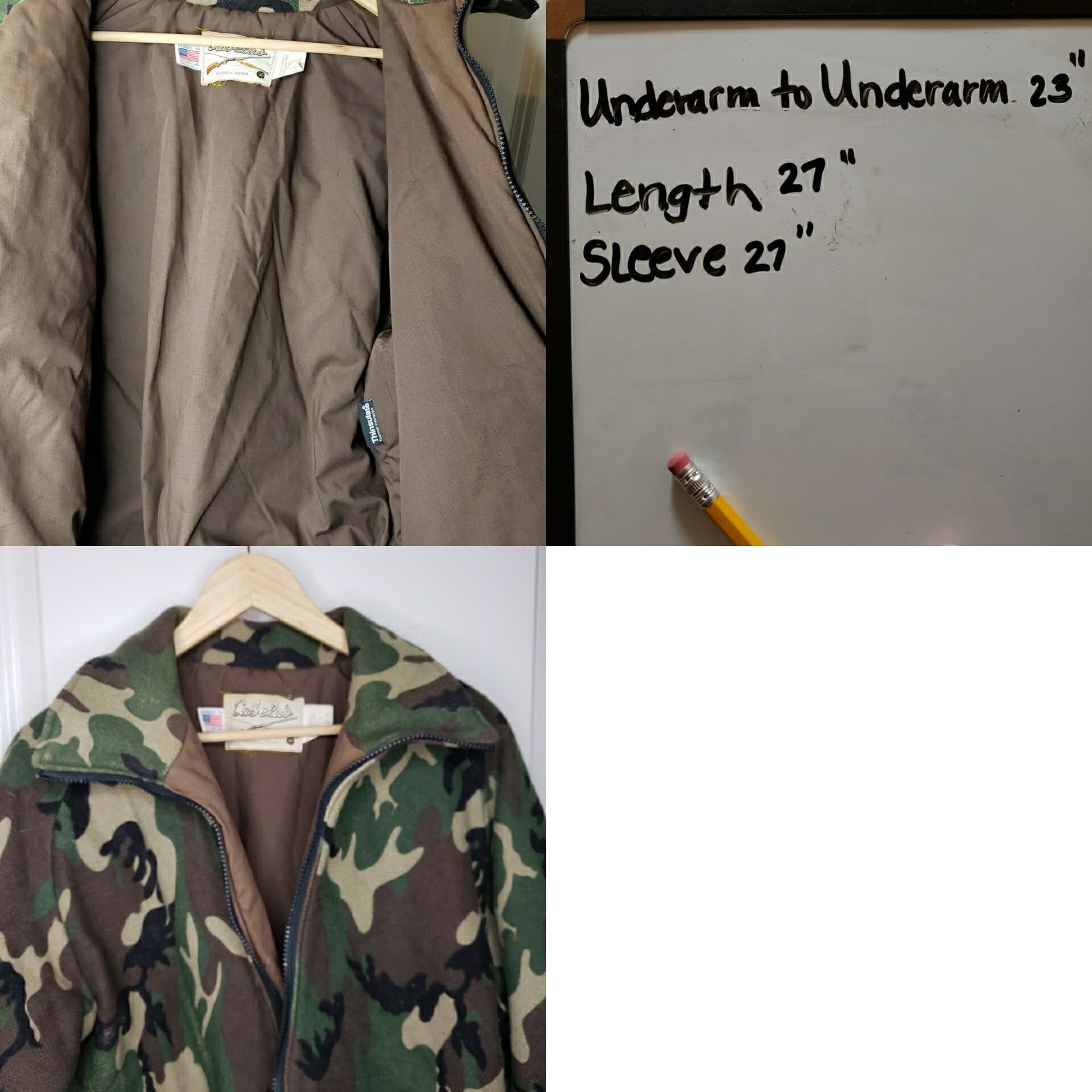 Vintage VINTAGE Cabela’s Whitetail Clothing Wool Jacket Camouflage Zip XL Brown Mens Jacket USA Water Resistant Size US XL / EU 56 / 4 - 8 Thumbnail