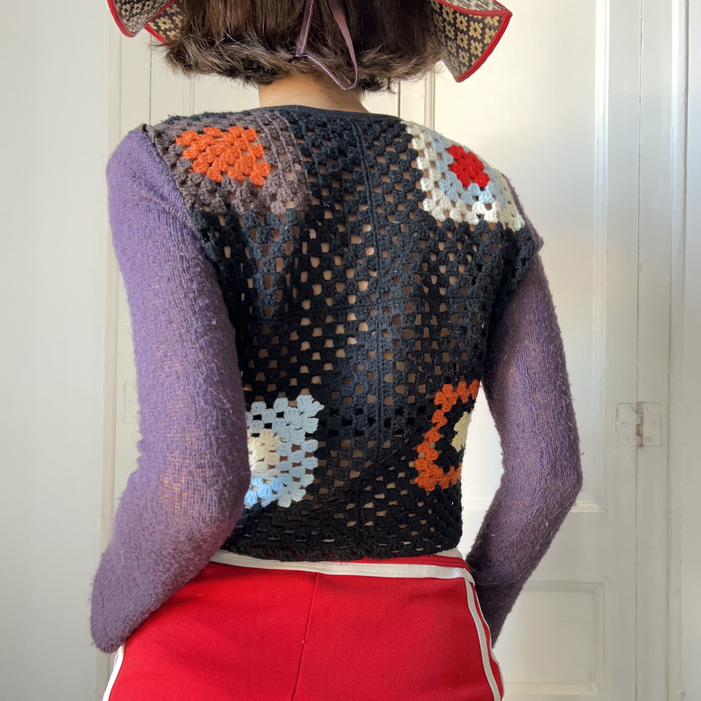 Custo Barcelona Vintage Custo Barcelona Shirt, Y2K Crochet Granny Square Size M / US 6-8 / IT 42-44 - 2 Thumbnail
