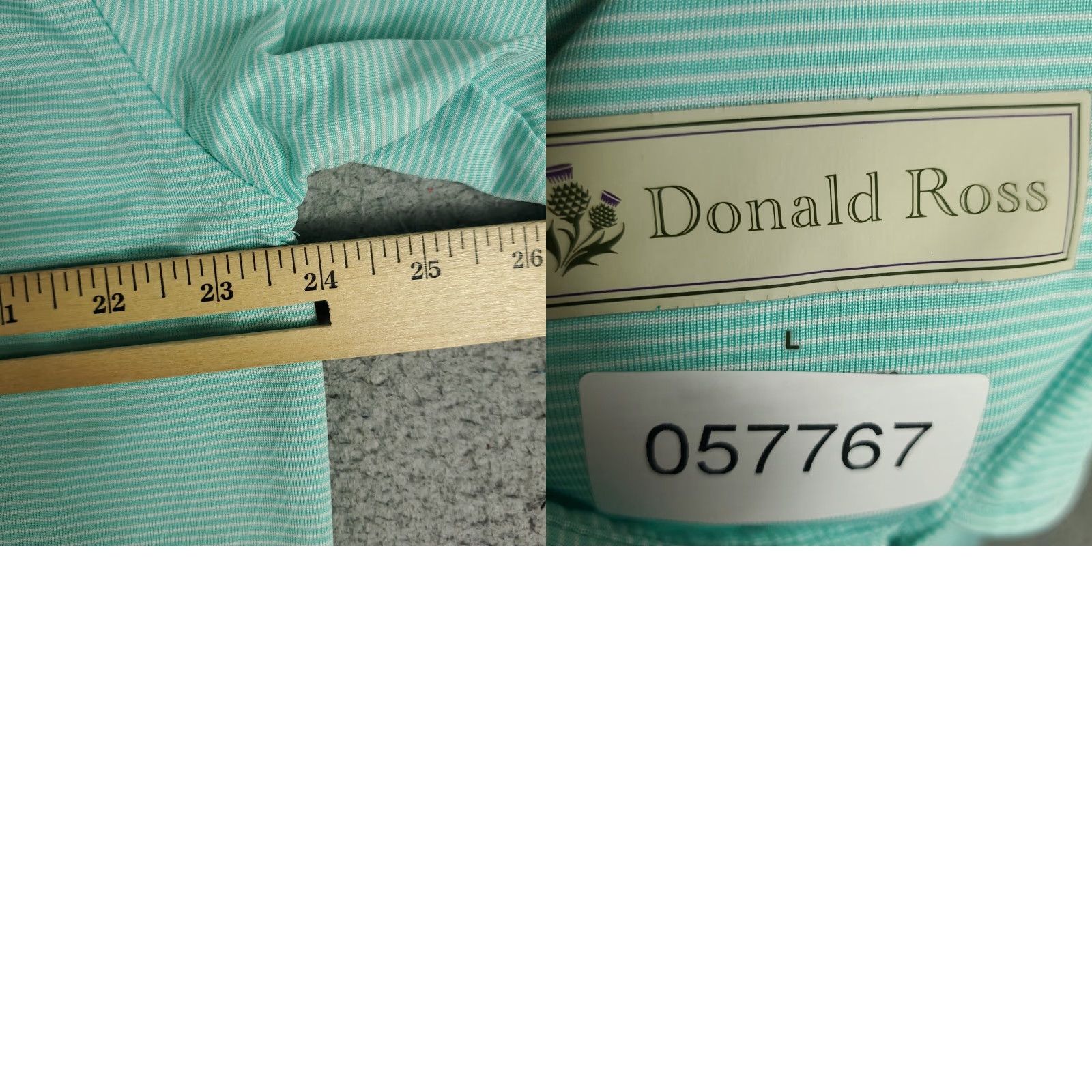 Vintage Donald Ross Polo Shirt Mens Size Large Turquoise Striped Golf Short Sleeve Size US L / EU 52-54 / 3 - 8 Thumbnail