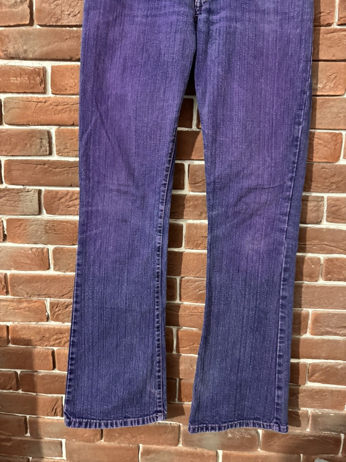 Japanese Brand Y2K Vintage Miss Sixty Jeans Purple Acid Wash Flared Low Ris Size 29" - 4 Thumbnail