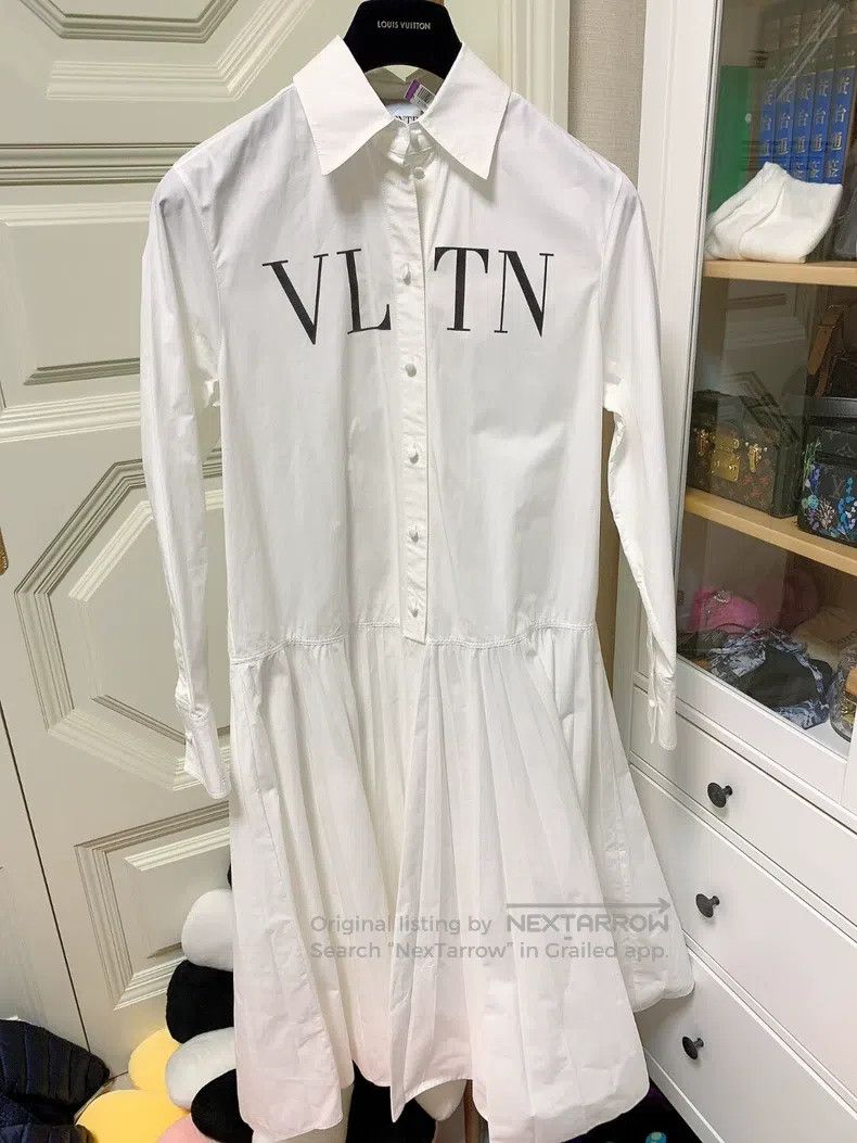 Valentino Valentino White shirt dress Size L / US 10 / IT 46 - 1 Thumbnail