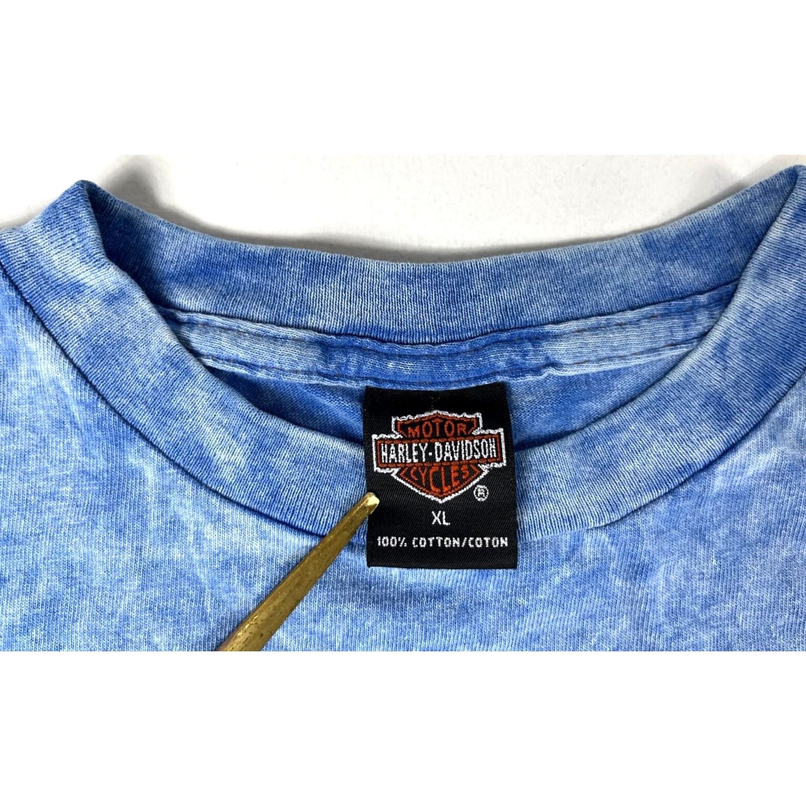 Harley Davidson VINTAGE Harley-Davidson Shirt XL Blue Tie Dye 2001 Daytona Beach Made in USA Mens T-Shirt Size US XL / EU 56 / 4 - 6 Thumbnail